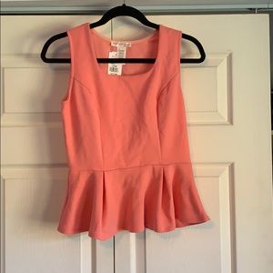 NWT Salmon Peplum Top Size L